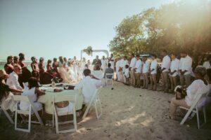 guests at beach wedding