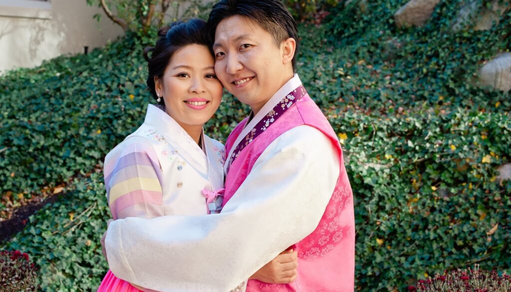Korean bride and groom