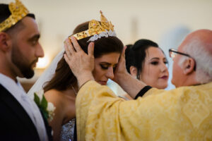 crowning ceremony bride and groom