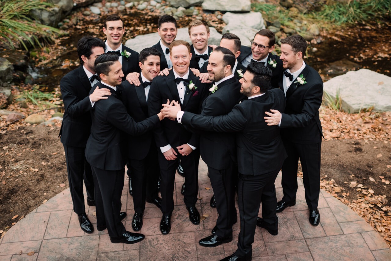 Tom and his guys excited to get him down the aisle!