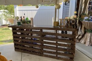 pallet bar and lights graduation party