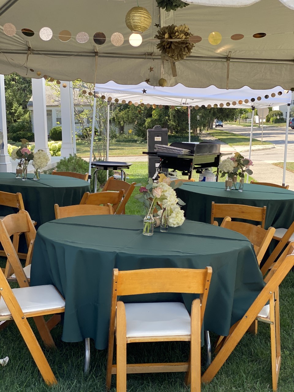 forest green tables graduation party