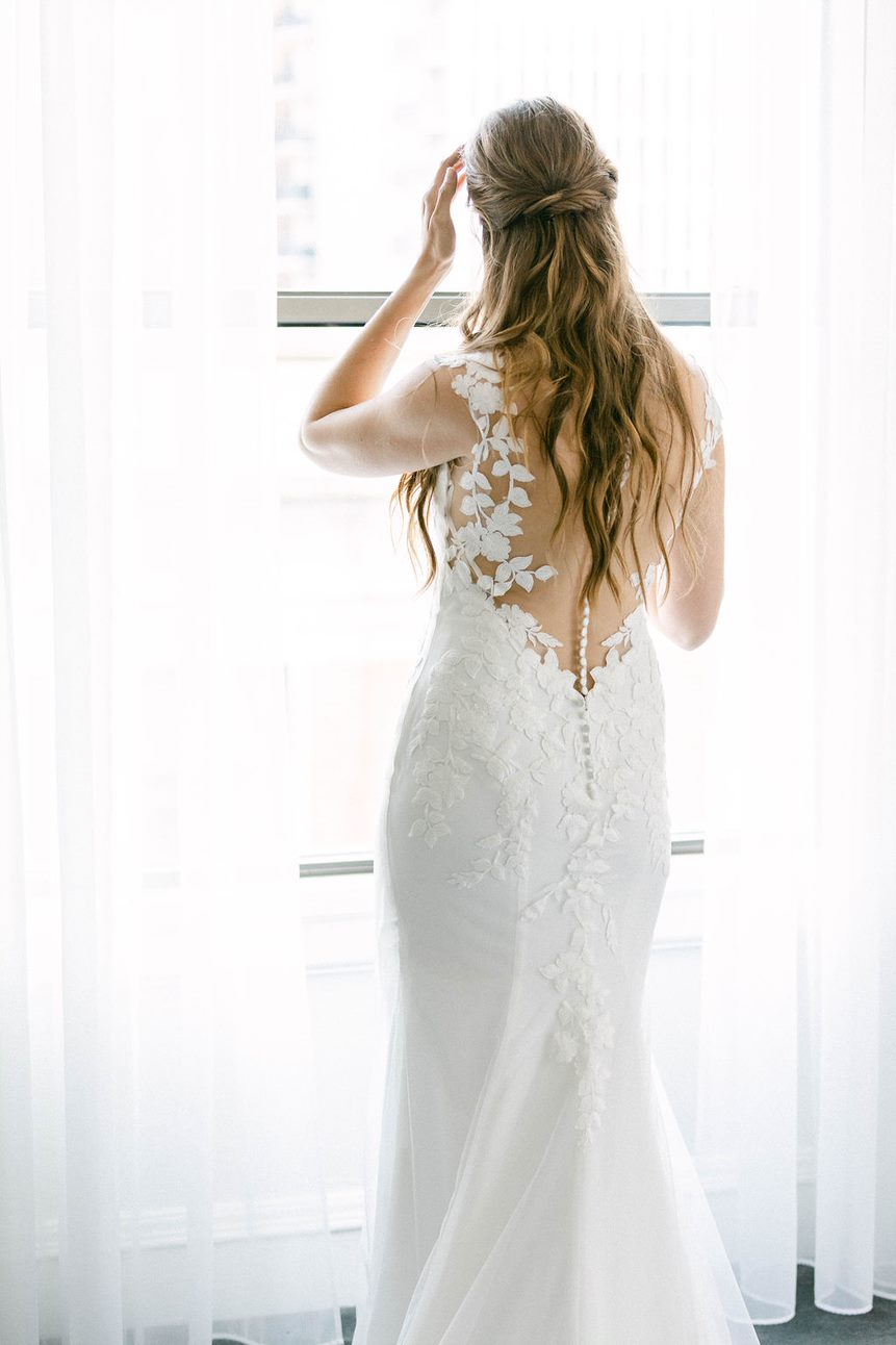 bride in luxury wedding dress