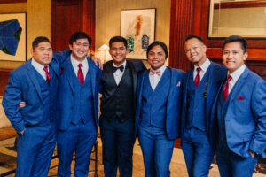 groomsmen blue suits 