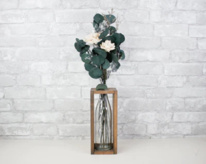 wood flower in vase 