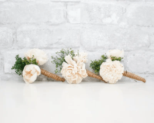 cream and green wood flowers 