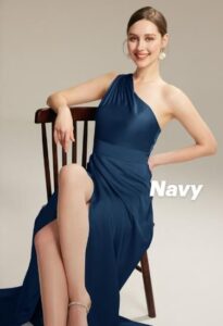AW Bridal Navy bridesmaid dress 