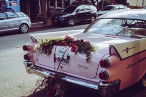 pink vintage car