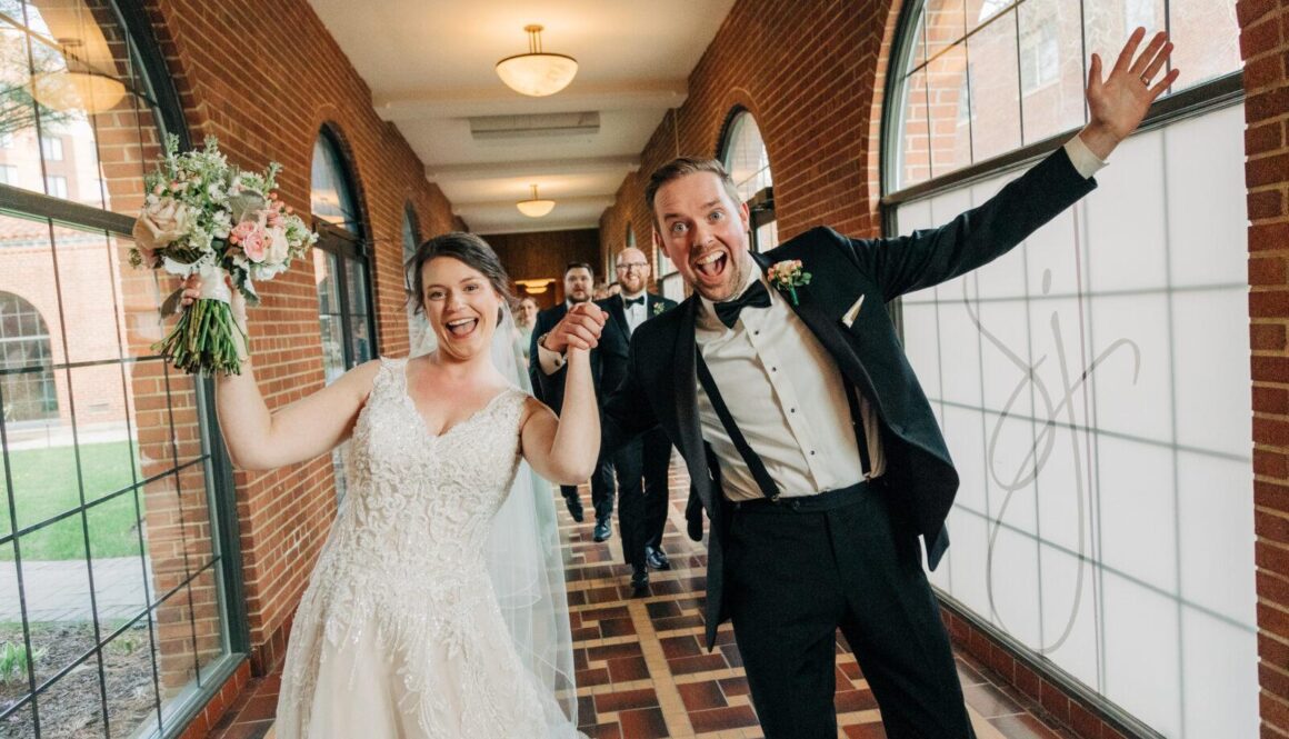 fun wedding couple Saint John's Resort