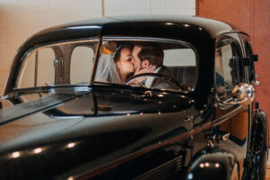 old car bride and groom pontiac transportation museum 