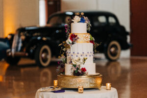wedding cake by trifles for the Pontiac Transportation Museum Styled Shoot