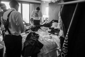 groom getting ready for wedding day 