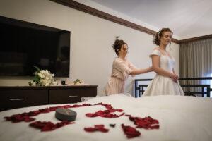 bride getting ready for wedding day