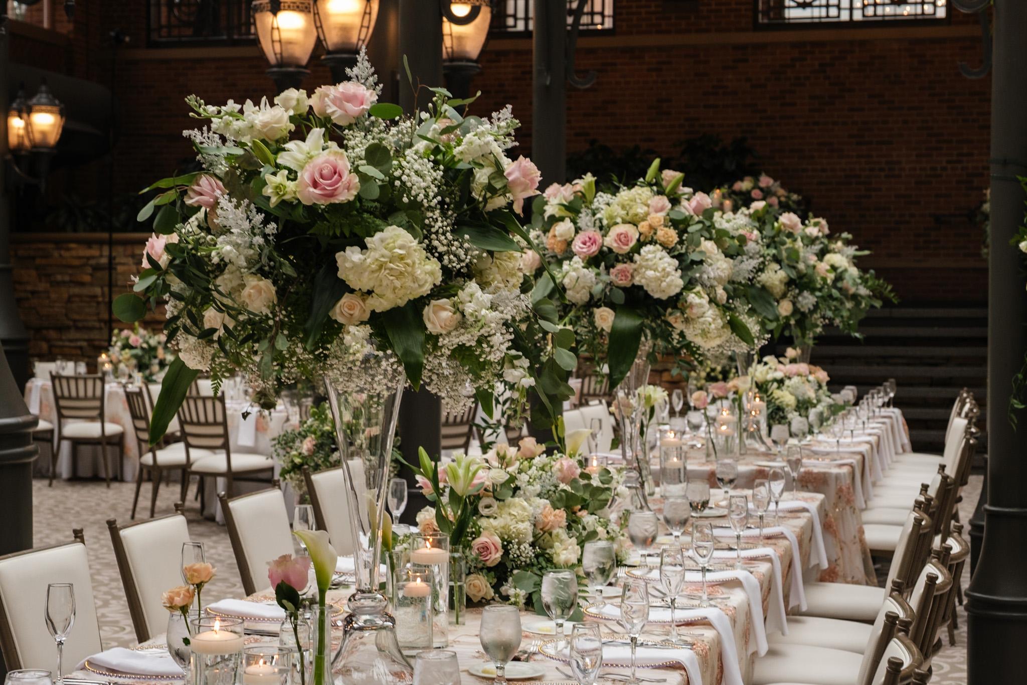 flowers in wedding venue