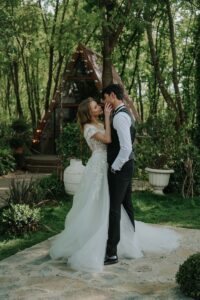 bride and groom dancing 