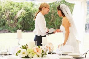 wedding planner with bride