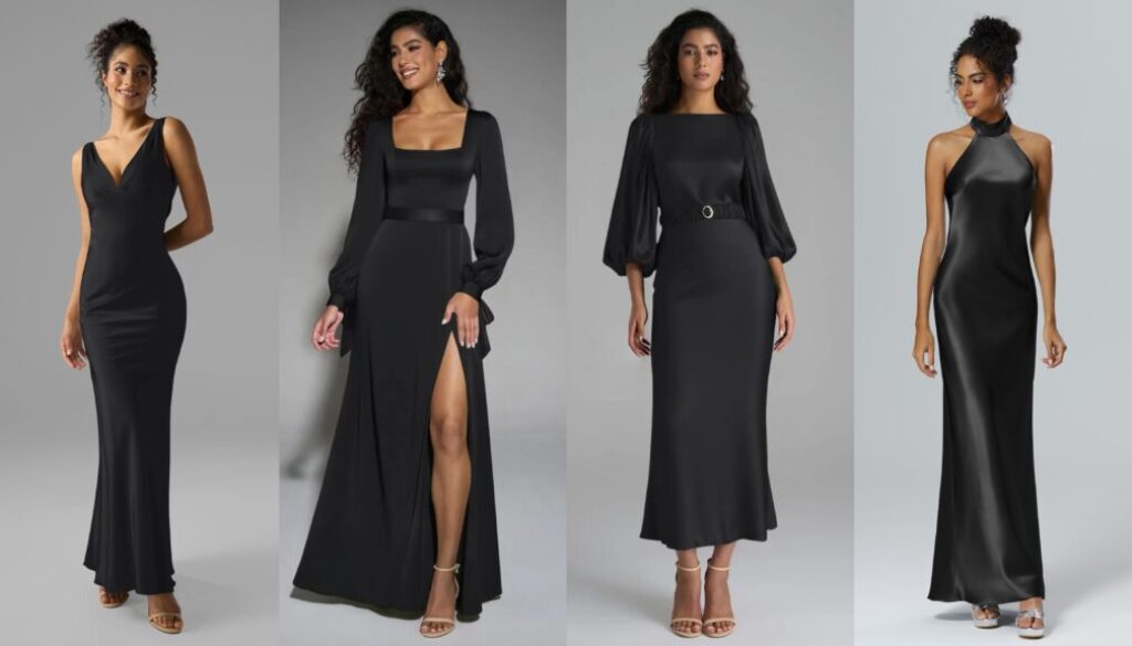black bridesmaid dress