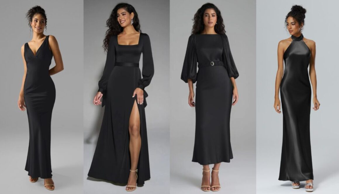 black bridesmaid dress