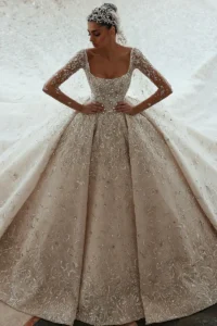 winter weather dress styles of a bride 