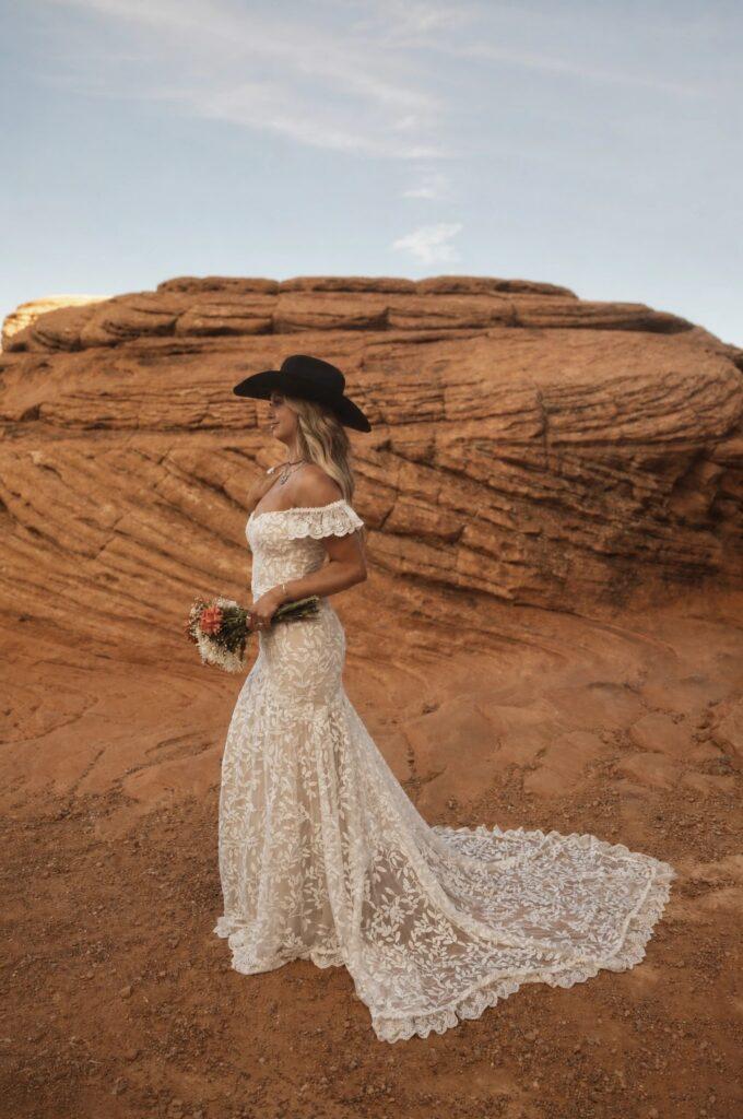 bohemian wedding gown