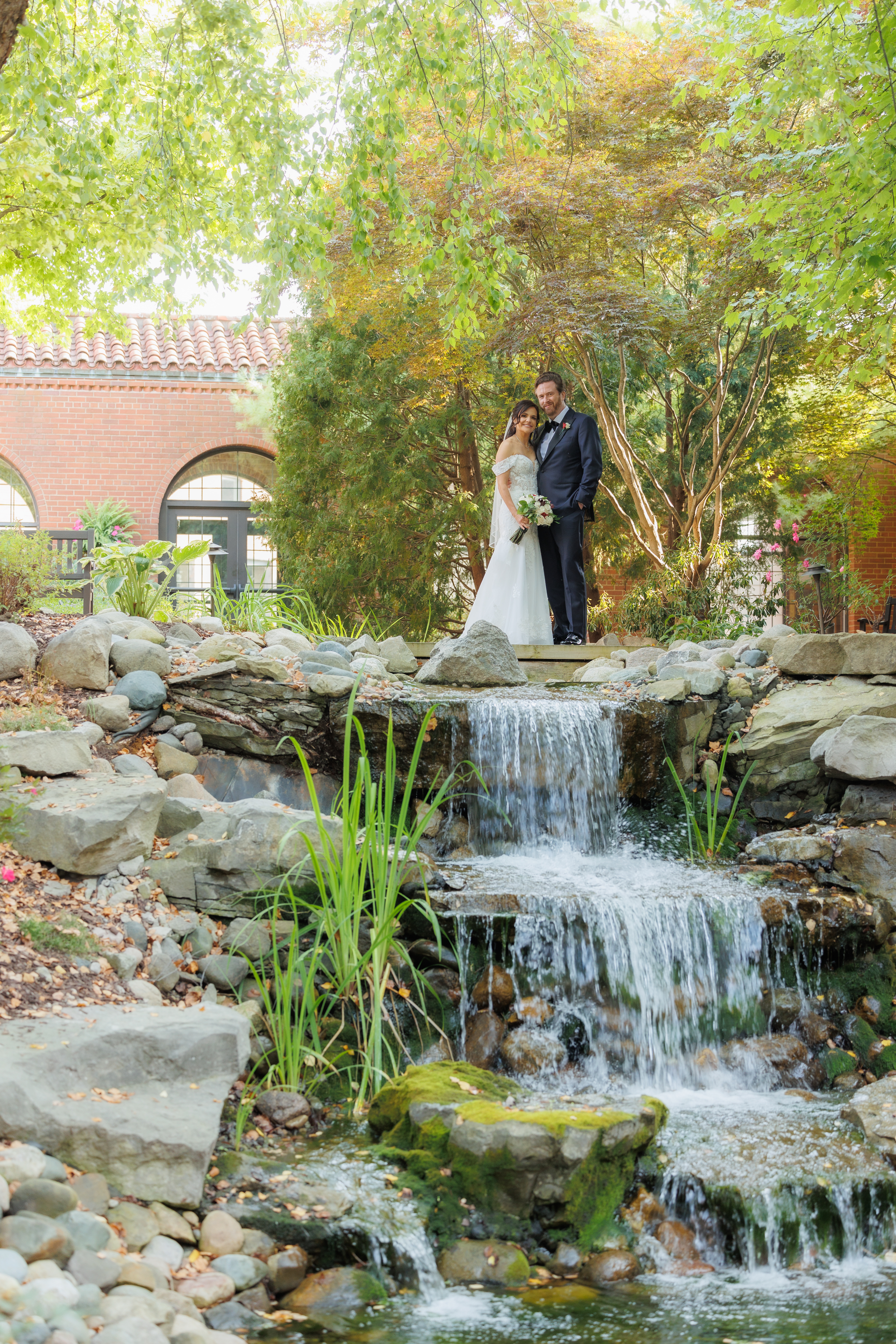 bride and groom at luxury wedding