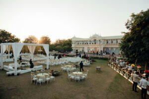 backyard wedding reception